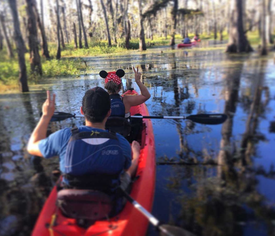 kayak tour in cypress swamp