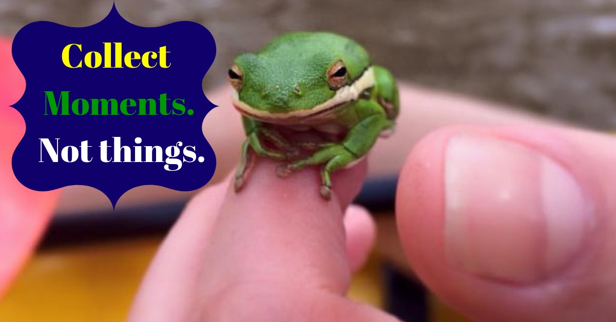 Nature-Better-than-Therapy a small tree frog is perched on a mans hand with a cute grin on its face.